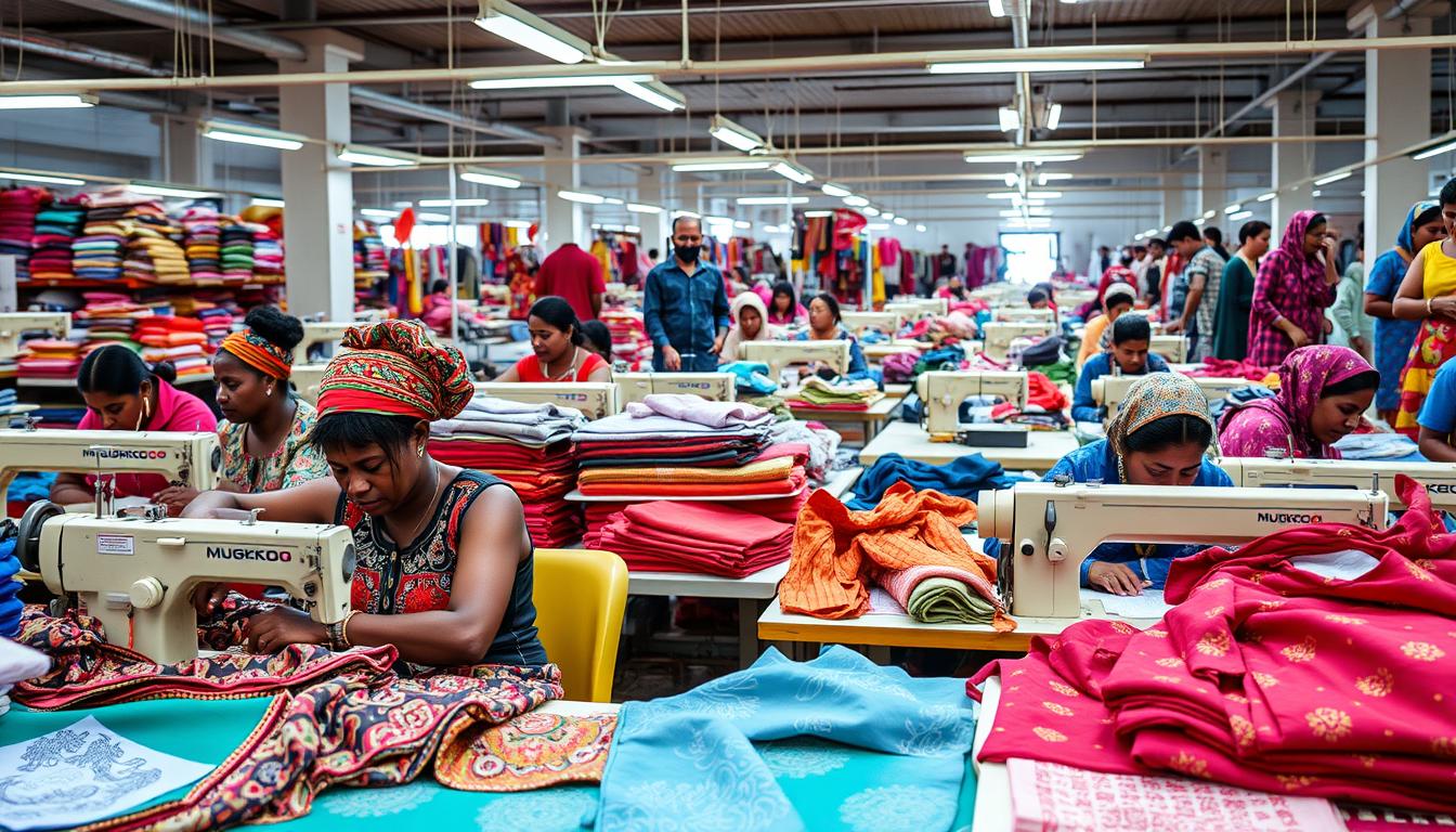 clothing production in apparel factories