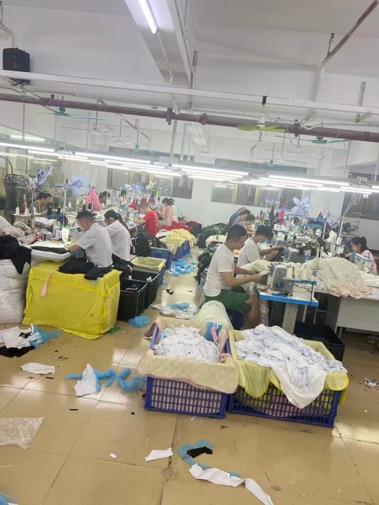 Apparel manufacturing process in China clothing factory