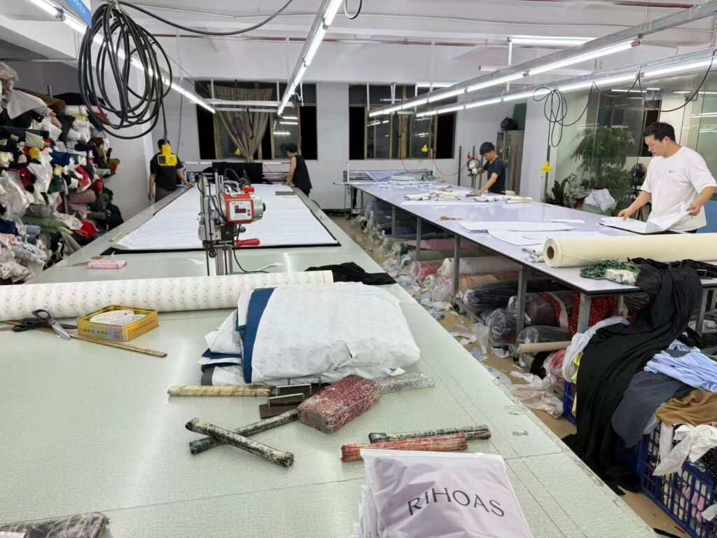 Custom clothing manufacturer China factory production line