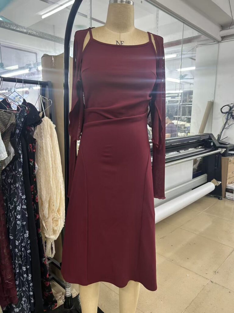 Women’s clothing manufacturing detail during production in China