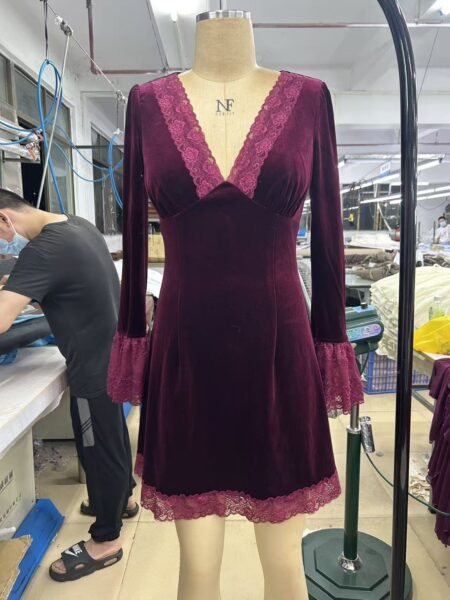 Custom womenswear production detail used for garment quality review